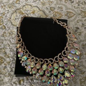 Natasha necklace with gold link.